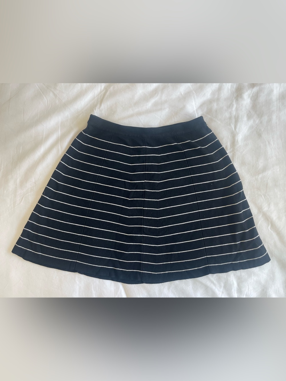 H&M Black Mini Skirt with White Stripes